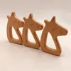 10pcs Infant Wooden horse shape Teethers for Baby Kids Molar Pacifier Chain Necklace Toys Food Grade Beech Teething Training Toy