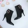 Hot Sale-Well Classic European Style Shoes, Ladies sexy women boots leather letter decoration high-heeled Rubber Bottom shoes free shipping