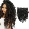 Real do cabelo 100% mongol Virgin Cabelo Humano 3B 3C Kinky Curly clip em Clip On extenstion cabelo (3B-3C, 14" )