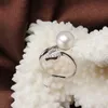 2021 ASHIQI Real 925 Sterling Silver Rings Leaf Jewelry 8-9mm Natural Pearl Freshwater Open Finger