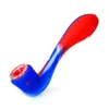 Portabel Silicone Hand Pipe Silicone Smoking Pipe with Glass Bowl Silicone Oil Rig Glass Bongs
