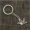 20 Stück/Lot Schlüsselanhänger Schlüsselanhänger Schmuck versilbert Origami Kraniche aus Papier Charms Anhänger für Schlüsselzubehör 23x29mm