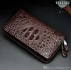 Factory wholesale men bag British alligator long wallet fashion embossed leather business clutch large capacity double zipper storage handbag