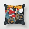 3d julkudde Santa Claus Cushion Cover Car Bäddsoffa Kudde Skal Utomhus Stol Waist Kuddar Case Merry Xmas Presenter