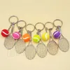 Mini tenis raketi anahtar toka çok renkli Tenis hayranları Anahtarlık çanta moda Kolye parti küçük hediyeler T9I00294
