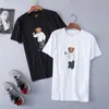 Hoge kwaliteit designer 100% katoenen korte Ralphs Laurens mouw casual losse grappige coole T-shirts met USA beer patroon printen