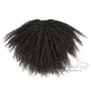 인도 처녀 자연 검은 머리카락 4A 8 ~ 22 인치 120 G 탄성 밴드 넥타이 Drawstring Afro Kinky 곱슬 레미 인간의 머리카락 포니 테일