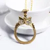 Fashion Owl Crystals Necklace Reading Glass Pendant Women Necklaces With Magnifying Glass Pendants Free shipping