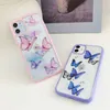 Butterfly Candy Color Glitter Telefon Case Dla iPhone 11 Pro Max XR XS Max 7 8 Plus X Soft TPU Hard PC Powrót