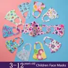 PM2.5 Barn Anti-Pollution Masks Boys Girls Cartoon Mouth Face Kids Anti-Damm Andningsbar Earloop Tvättbar Retbar Mask