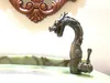 Torneira misturadora de bronze antigo com alça única, para banheiro, pia de lavatório, torneira misturadora de dragão, luxuosa, tap279b