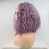 Peruca curta peruca de cosplay sintética sintética bob rendas perucas dianteiras para mulheres 10 cor rosa / preto / loira / amarelo / marrom / cinza com cabelo bebê