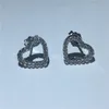 El yapımı Kalp Şekli Küpe 925 Ayar gümüş Elmas Cz Nişan düğün Damızlık Küpe kadınlar için Parti Hediye