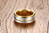 8mm Silver Gold Color Fashion Simple Men039S Rings Tungsten Carbide Ring Smyckespresent till män pojkar J0457082315778286