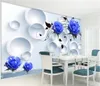 Telefono 3d Wallpaper 3D Murale Blue Rose Soggiorno Camera da letto Sfondo Decorazione murale Carta da parati