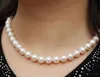 Best Kup Pearls Jewelry Natural 10-11mm South Sea White Round Pearl Necklace 18 calches 14K