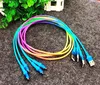 Micro USB Rainbow Cable 1m 3ft Duurzaam 2A Snelle opladen Geweven Nylon Legering USB-kabels voor slimme telefoon 100pcs / lot