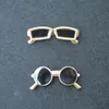 Criativo Rodada Óculos Quadrados Broche Mulheres Homens Óculos Escuros Forma Broche Terno de Lapela Pin Acessórios de Moda Jóias