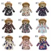 Baby Girls Coats Flower Pattern Hooded Jackets Printed Child Hoodies Cartoon Princess Outwear Winter Kids Clohting 15 Designs DHW1789