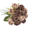 Fontes da festa de casamento Flores Bouquet Artificial Rose Silk Flowers pequeno festiva partido Home flores decorativas