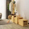 Tabouret en bois massif 3 pièces/ensemble meubles de salon changer les tabourets de chaussures bancs pour enfants sur la Table à thé de type arrière supports de banc courts