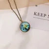 Hot Fashion Jewelry Cosmic Starry Sky Luminous Pendant Necklace Vintage Necklace