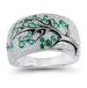 All'ingrosso-Gioielli di moda vintage all'ingrosso argento sterling 925 smeraldo diamante CZ pietre preziose partito donne anello di fidanzamento di nozze regalo