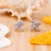 Vente en gros - Boucles d'oreilles Starfish CZ Diamond Stud pour Pandora 925 Pure Jewelry avec boîte d'origine Fashion Temperament Stud