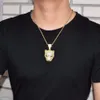 Gold Star Hip Hop Jewelry Leopard head Pendant Men Animal Necklaces Gold Rock Street Ice Out Necklace with chain311f5333464