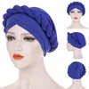 2021 Fashion Pure Color Braid Muzułmańskie kobiety Turban Hat Chemo Cap Zadaszek Zgłoszenie Milk Milk1262o