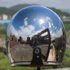 Vintage Motorcykelhjälmstråle - Silver Chrome Casco för Moto Cafe Racer Mirror - 2019 Edition Motorcyclist Helmet - Stylish and Safe Riding Gear!