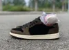 Top Fragments 1 High TS Cactus Jack Suede 3M Basketball Shoes Men Women 1s LOW SP Jack Dark Mocha Sports Sneakers With Plastic Cover Box