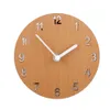 Wood World Map Time Non Ticking Silent Wall Stick Clock DIY Home Decoration9427048