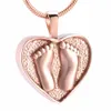 IJD10002 Always in My Heart Baby Feet Cremation Pendant for Ashes Urn Keepsake Necklace Commemorative for Gift Pendant Jewelry