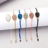 Braceletes de cristal boêmio para mulheres coloridas acessórios de pedra trançada corda pulseira pulseira moda casamento jóias