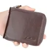 Designer-Mens Leather Zipper Wallet Zip Around Wallet Bifold Multi Card Holder Purse LXX9