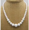 Whole natural White Coral stone Round Gemstone Beads Necklace 18 quot2135242