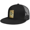 Rolls Royce RR logo symbol emblem Unisex Flat Brim Trucker Cap Cool Vintage Baseball Hats Logo gay les rainbow bright Metal gold h250j