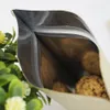 Kulka czekoladowa przekąska Pakiet Zipper Resealable, 16x24 cm 100 sztuk / partia Brązowy Papier Kraft Papier Aluminiowa Folia Ziplock, Mylar Teabag Zip Torby