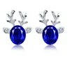 Kvinnor Xmas Gift Elegant Jewelry Christmas Pearl Deer Earrings Reindeer Ear Stud GB13538046047