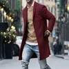 UNIVOS KUNI Spring and autumn new solid color simple men's long section woolen coat casual trend Size S-3XL WYR123