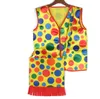 Halloween Party Makeup Fancy Dress Costumes Colorful Dot Clown Vest Backpack mardi gras carnival Cosplay Performance Wear Tops Clothes bags