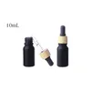 Matte Black Glass e liquid Essential Oil Perfume Bottle with Reagent Pipette Dropper and Wood Grain Cap 10/30ml