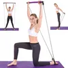 Portable Gyme Pilates Bar Resistance Band Yoga Pilates Stick Home Gym Yoga Exercise Fitness Bar with 2 Foot Loops Stretch Stick
