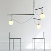 Drie hoofden van magische bonen hanglampen Scandinavische stijl restaurant café bar creatieve glazen bol smeedijzeren enkele hanglampen