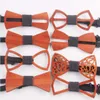 Houten bowtie 9 stijlen 12 * 5 cm handgemaakte vintage traditionele strik voor zakelijke paty bruiloft afgewerkt product hout strikje