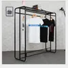 Magasin de vêtements Nakajima Vitrine Meubles de chambre à coucher Barres parallèles au sol Cintre Art en fer Cintres latéraux de l'île Rack dans les racks de chargement pour hommes et femmes