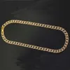 Gran oferta, collar de cadena de eslabones con acabado dorado de diamantes de imitación ostentosos, collar de Hip Hop para hombres, cadenas de joyería de oro