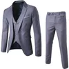 CALOFE Suit + Vest + Pants 3 Pieces Sets Slim Suits Wedding Party Blazers Jacket Men's Business Groomsman Suit Pants Vest Sets C18122501