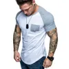 Hirigin Jogger Casual T Shirt Mens Tee krótkie rękaw Slim Fit Gym Elastyczne letnie mięśnie